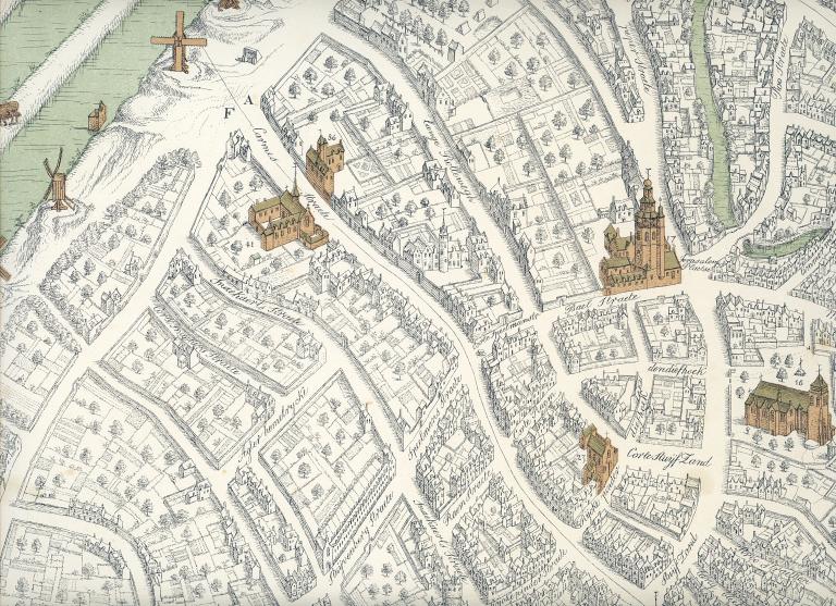 Abelia on the Marcus Gerards map of Bruges from 1562